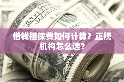 北京借钱担保费如何计算？正规机构怎么选？