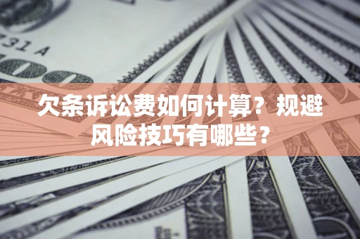 北京欠条诉讼费如何计算？规避风险技巧有哪些？
